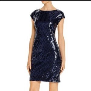 NWT Eliza J Sequin Navy Mini Dress